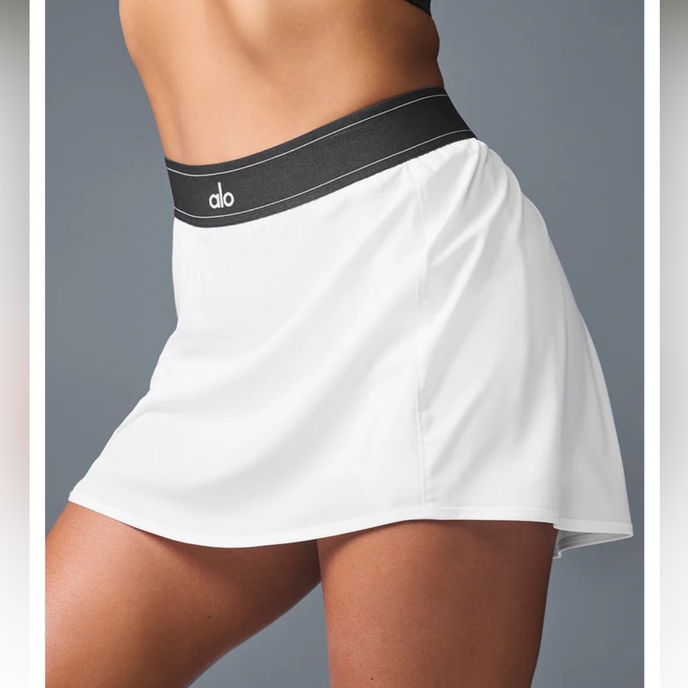 ALO Yoga White Match Point Tennis Skirt